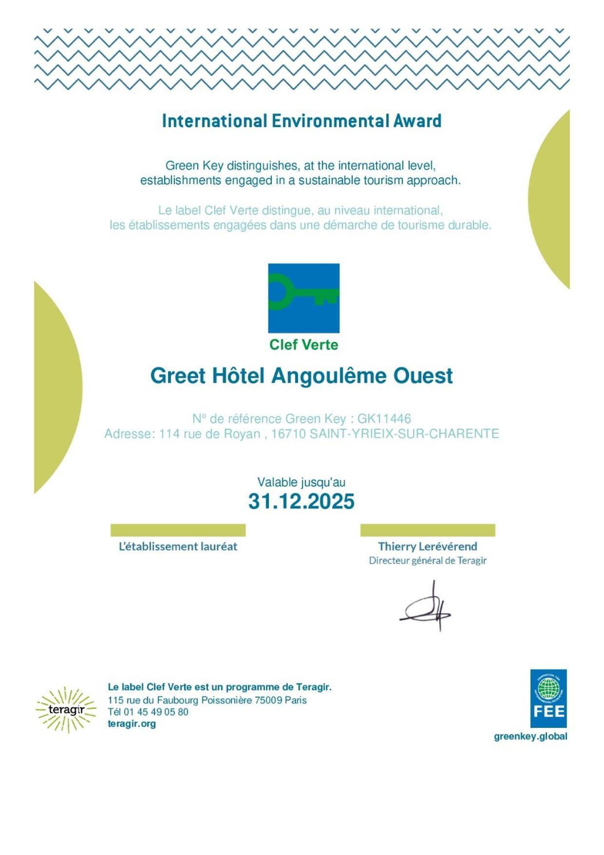 Greet Hotel Angouleme Saint-Yrieix-sur-Charente Eksteriør billede